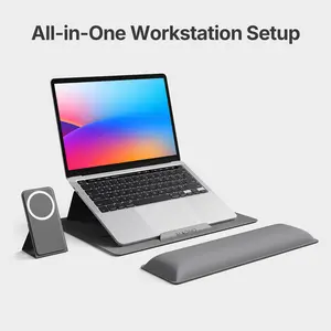 HUANUO Magnetic Adjustable Laptop Stand, Portable and Sleek for 17-Inch Screen, Sturdy Leather-Touch Frame, 5 Angles, 4 Macaron Colors, for Desk Setup#TikTokShopBlackFriday