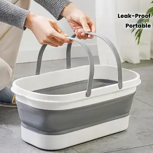 1pc 4.49gal Collapsible Bucket with Wheels - Heavy-Duty Portable Water Carrier, Foldable Large Capacity Tub for Car Wash, Pet Bath, Camping & Outdoor Use, Leak-Proof Mobile Water Pail with Handle, Ideal for S,, Garden & Emergency