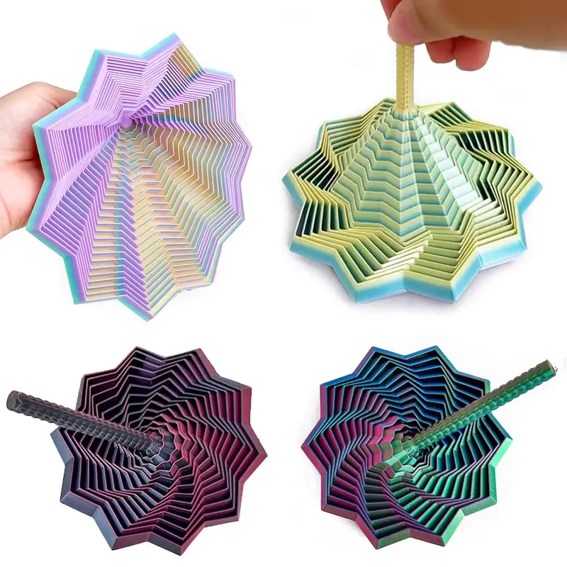 3D Printing Expanded Sensory Fidget Star Model Visual Illusion Hexagon Whirling Spiral Ornaments Stress Relief Board Game dawndesslo