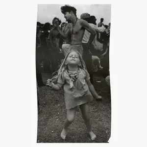 Little Girl Dancing At Woodstock Poster - Whimsical and Nostalgic Art Featuring a Little Girl Dancing at the Historic Woodstock Music Festival