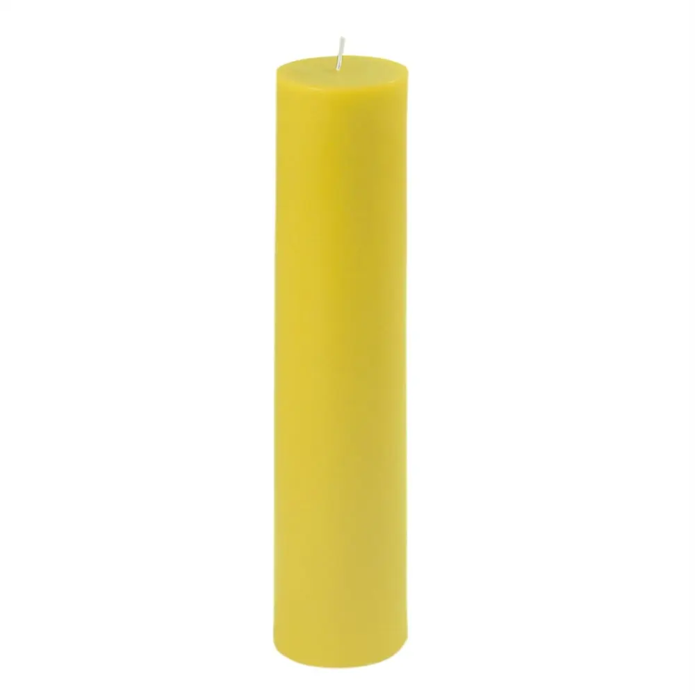 CPZ-2902-12 Traditional Unscented Cylindrical Pillar Candles, 2" x 9" Yellow Handpoured Wax Smokeless Dripless Candles, 12-Piece for Home Decor, Wedding Centerpieces, Housewarming Gift, Household Candle