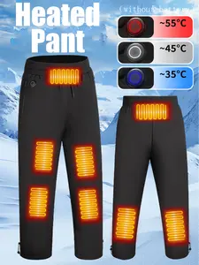 Autumn Winter Heated Long Pants, Waterproof Windproof Scratch Resistant, Skiing, 8 Heating Zones, Unisex Outdoor Daily Use