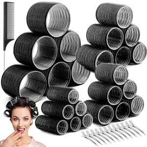 Hair Curler Rollers for Women  Heatless Hair Roller with  Clips, Different Sizes  Self Grip Holding Hair Rollers for Long Medium Short Thick Fine Volume Thin Bangs Hair