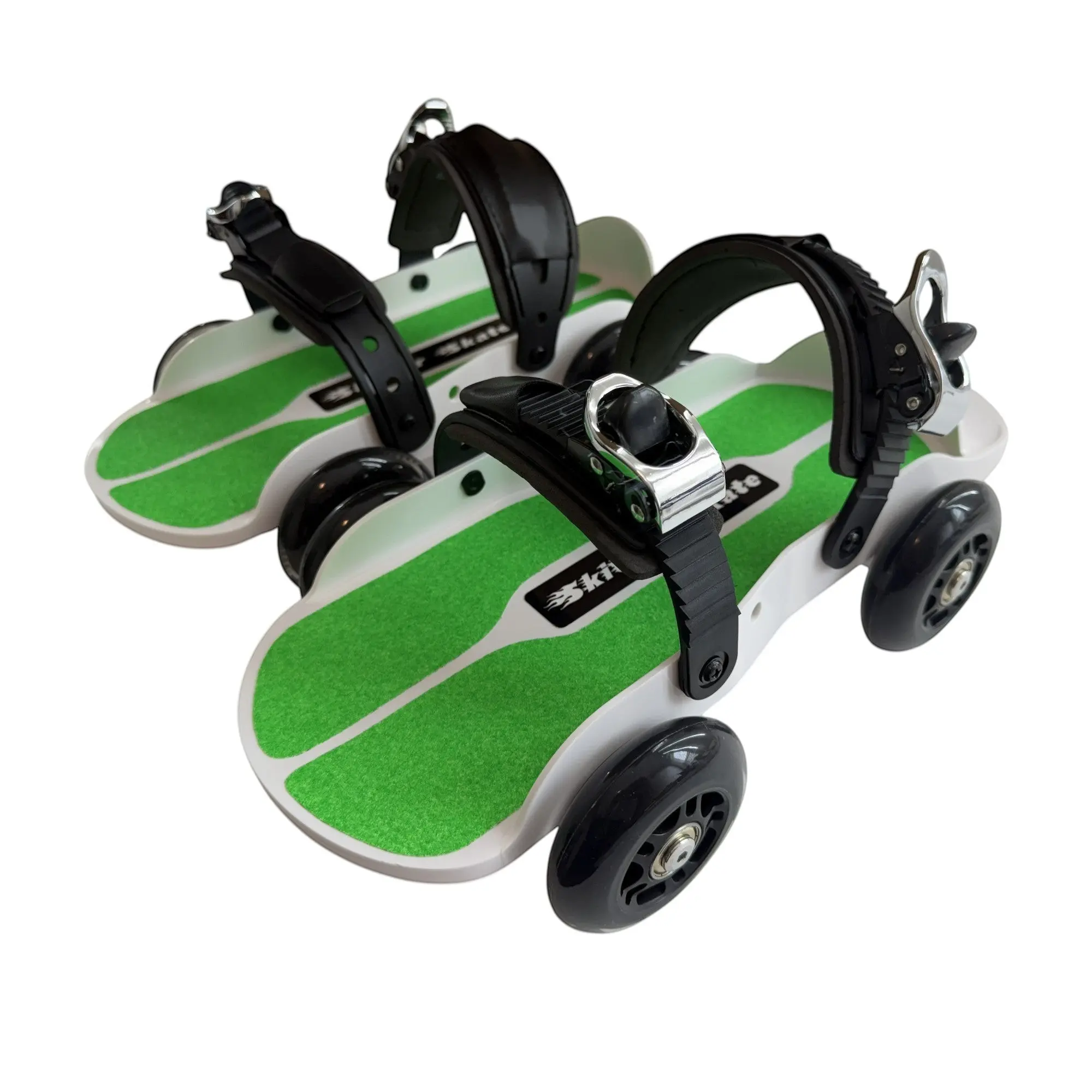Neon Green Strap-on Skitter Skate - Wearable Roller Skates for Shoes - Adjustable Unisex Street Skates for Indoor/Outdoor Skating