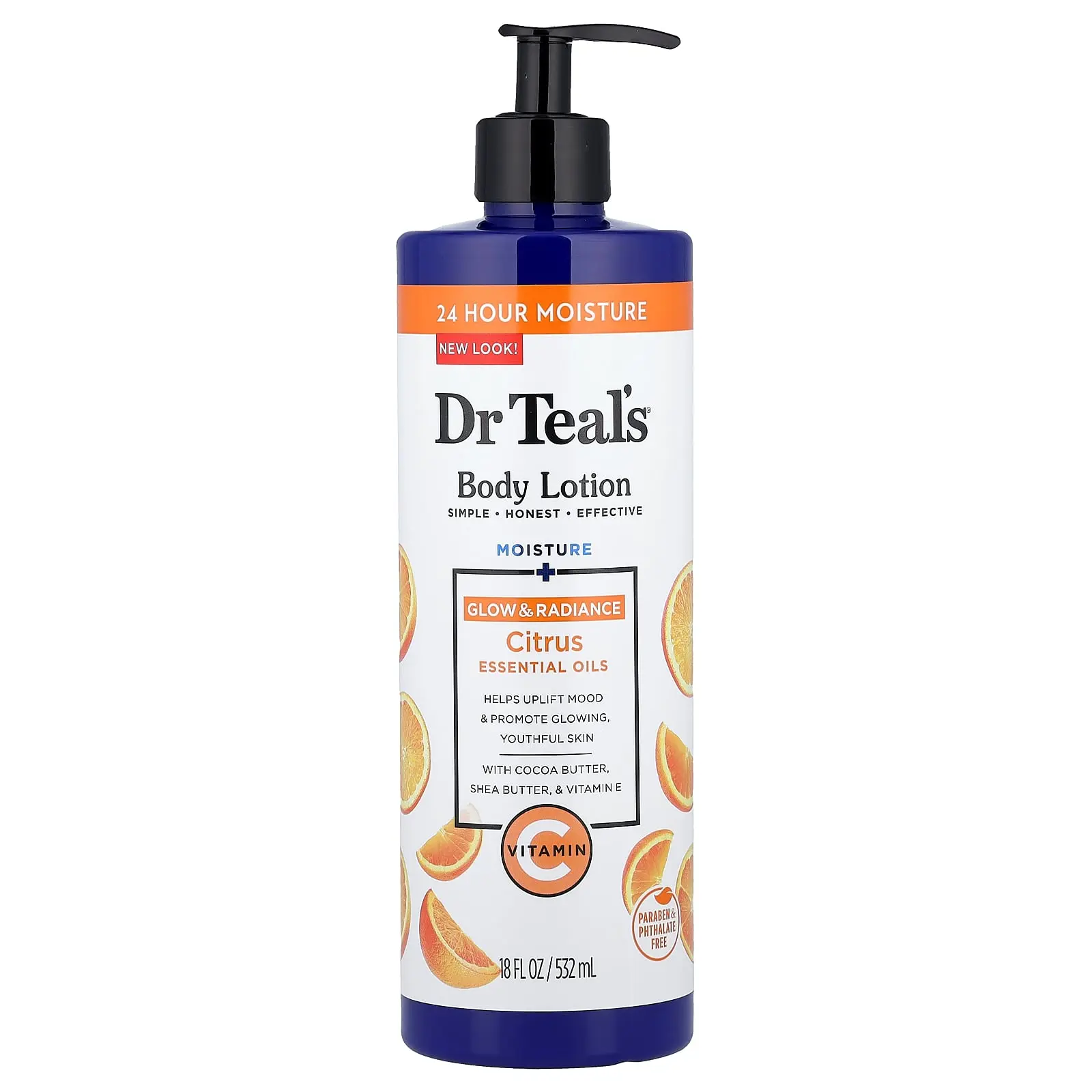 Dr. Teal's Body Lotion, Glow & Radiance, Citrus, 18 fl oz (532 ml)