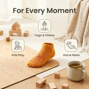 Baby Non Skid Socks Toddler 5 Pairs Dotted Grip Bottom Anti Slip Socks for Boys Girls Kids Yoga Dancing Walking Floor sport