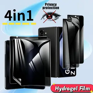 4-In-1 Privacy Screen Protector for Samsung Galaxy Z Fold 7/6/5/4/3/2 Smartphone, Anti-Spy Cellphone Soft Gel Film, High Sensitivity, Non-Glass