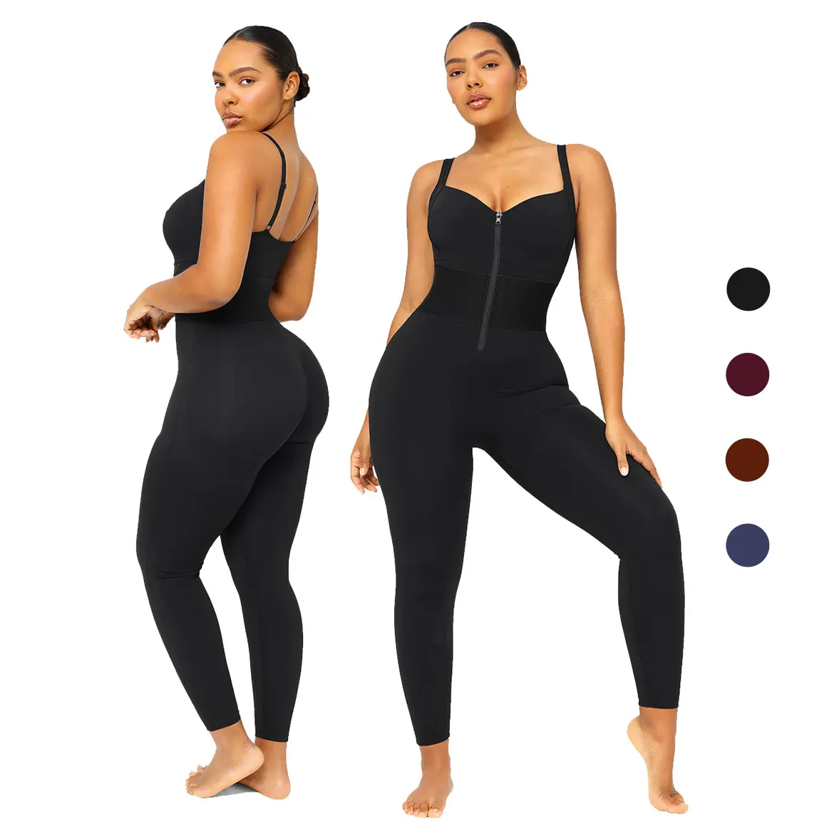 Shapellx SummerVibes AirSlim ElasticFuse Zipper Shaping Sporty Comfy Jumpsuit for Women's Workout Outfit Stretchable & Stylish Activewear