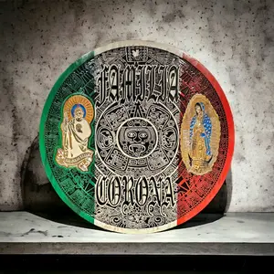 Aztec Calendar with San Judas and Virgin