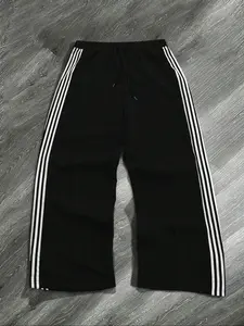 Men's Regular Fit Side Stripe Drawstring Waist Straight Leg Pants, Casual Sports Pants, Casual Comfy Sporty Elastic Waist Trousers for Daily Wear, Men's Bottoms for All Seasons