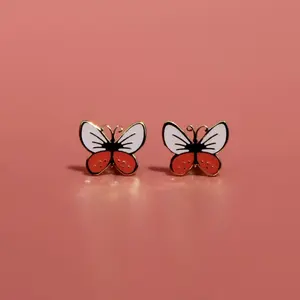 Bell-Bottom Butterfly Earrings - 8mm Flower Design, 20-Gauge Post, Hypoallergenic Stainless Steel, Secure Screw-Back, Gift Box Included
