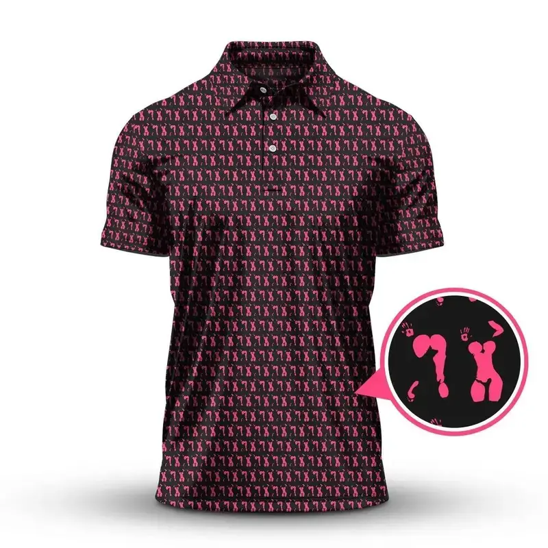 Bogey Bros Men’s Fun Print Golf Polo Shirt Lightweight Breathable Comfortable for Casual Wear and Golf Outfits