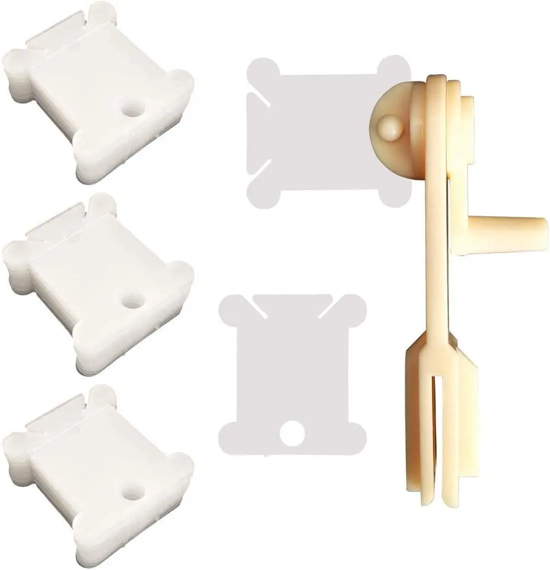 300Pcs Plastic Floss Bobbins with 1 Pcs Floss Winder for Craft DIY Embroidery Floss Organizer Cross-Stitch Thread Holder (White) - Home Improvement.