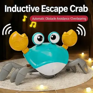 Electric Crawling Crab Design Toy, Automatic Avoidance Walking Sensory Toy with Music, Interactive Musical Toy,baby crawling, Fidget Toys,Tummy Time Developmental Toy for 0-12 Months Infants | Perfect Birthday Gift for 2-6 Year Olds