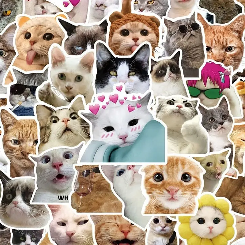 100-Pack Funny Animal Scrapbook Decals Set - Art, Customizable Sticker Collage Pack for Office Stationery Labeling, Water Bottles, Notebooks & Suitcases