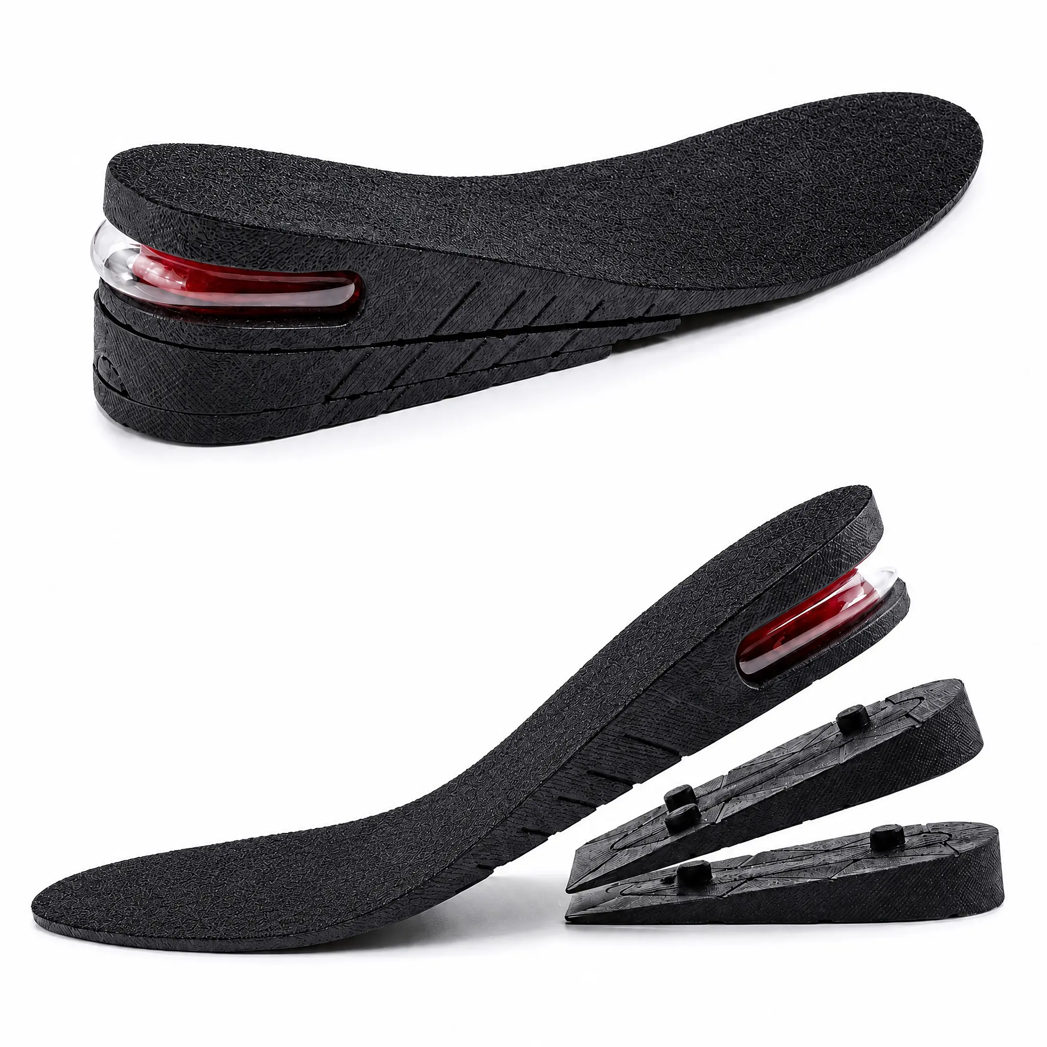 UPGRADED Invisible Height Increase Insoles for Men and Women, Adjustable 3 cm, 5 cm, or 7 cm Lift, Air-Cushion Heel Support, Breathable Trim-to-Fit Shoe Inserts for Sneakers and Boots