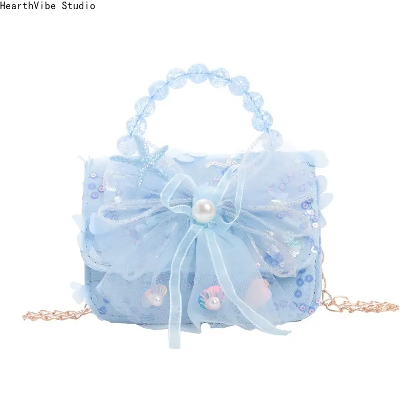 [Fashion Pearl Crossbody Bag] Mini Lightweight Handbag, Sequin Single Shoulder Crossbody Bag, Travel And Party Coin Purse, with Metal Chain, Lining, Suitable for Teenagers to Travel with Cute Shoulder Bag, for Teenager, For Teenager