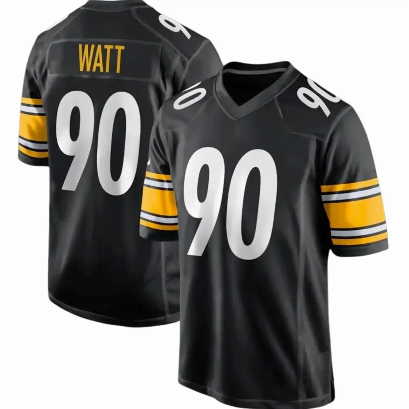 T.J. Watt #90 Football Jersey for Men and Women, Black Gold Sports Fan Shirt, Game Day Football Uniform Top, Loose Fit Athletic Streetwear, Gift for Steelers Fans, Dad, Husband and Boyfriend, Trending Sports Fashion 2026 T