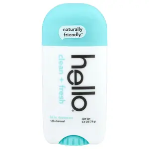 Hello 24 Hr Deodorant  with Charcoal, Clean + Fresh, 2.6 oz (73 g)