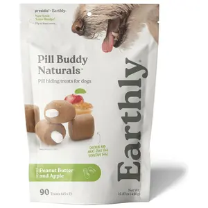 Earthly Pill Buddy Naturals - PB & Apple Recipe Pill Hiding Treats for Dogs - Make A Perfect Pill Concealing Pocket Or Pouch for Any Size Medication - 90 Servings