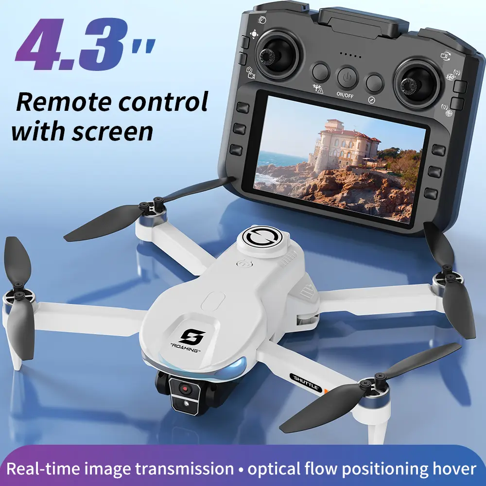 Drone with Camera for Beginners, Foldable RC Quadcopter with Screen Remote Controller, Gesture Control, 3D Flips, One-Key Takeoff, Emergency Stop, 2 Batteries for Easy & Extended Flight