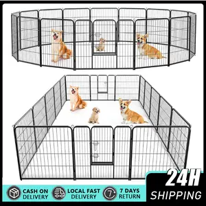 Dog Playpen 8 Panels 40" Height Foldable Heavy Duty Metal Dog Exercise Playpen Puppy Fence for Indoor Outdoor Yard Dog Playpen Indoor, Metal 40 Inch 8 Panels Foldable Pet Fence with Door, Outdoor Small Medium Large Dog Puppy Portable Exercise