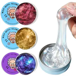 Transparent Putty Slime Squishies, Non-Sticky Fidget Sensory Therapy Toys for Kids, Stress Relief DIY Specialty Supplies