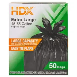 50 Gallon Black Extra Large Trash Bags (50-Count)