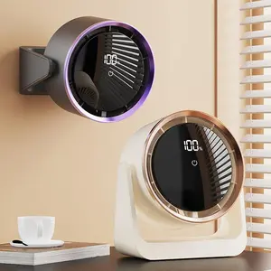 USB Rechargeable Air Fan, 1 Count 5-speed Adjustable Digital Display Fan, Wall Mounted Or Desktop Fan, Suitable for Home, Office, Outdoor Camping