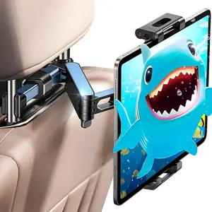 Headrest Tablet Holder - Extendable iPad Mount for Backseat - 360 Rotating Travel Stand Fits 4.7-12.9" Tablets & Phones - Road Trip Essentials for