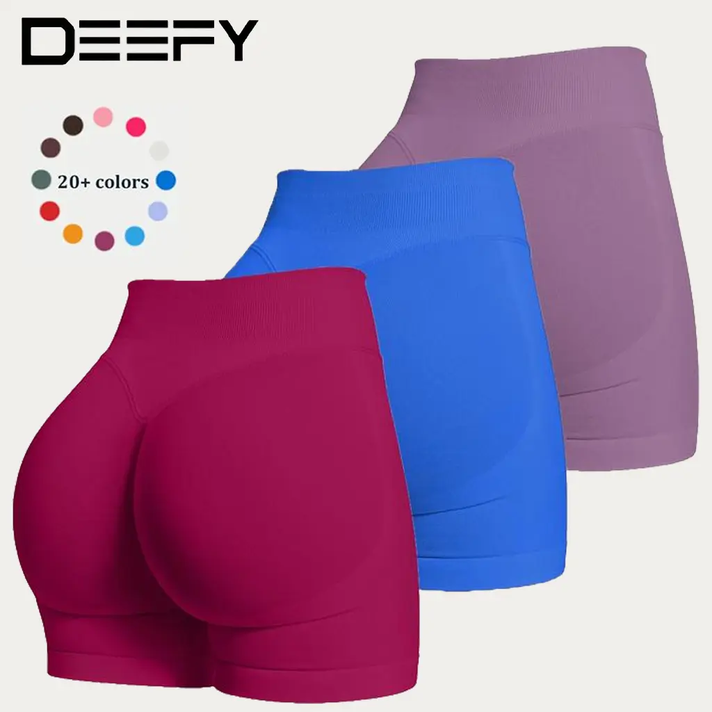 DEEFY Impact Shorts Gymwear Women Yoga Fitness Gym Sportswear Workout Hidden Scrunch Butt Lifting 4.5" Seamless Shorts