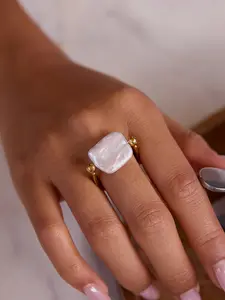 Square Freshwater Pearl Stainless Steel 18k Gold Plated Waterproof And Anti Allergy Jewelry For Ladies Elegant And Refined Style Throughout The Four Seasons A Must Have For Daily And Business Matching