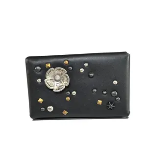 Pre-owned coach Leather Small Leather Goods Limited Turn Lock Rose Stud Card Holder