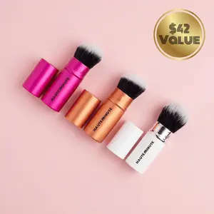 All the Fluff | Travel Size Retractable Blush, Foundation, Powder Brush – Vegan Cruelty-Free