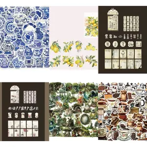 8.0-Sticker and Paper Material Pack for Junk Journaling, Scrapbooking, and Mixed Crafts