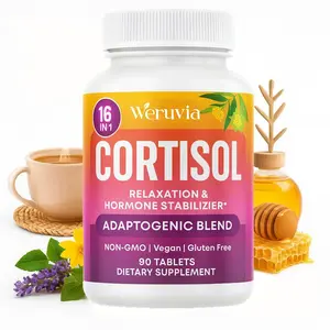 Cortisol Supplements for Women, 16 IN 1 Cortisol Detox for Women, with Magnesium, Ashwagandha, L-Theanine & Probiotics, Cortisol Reducer Manager for Hormone Balance, Mood & Digestion, 90 Tablets