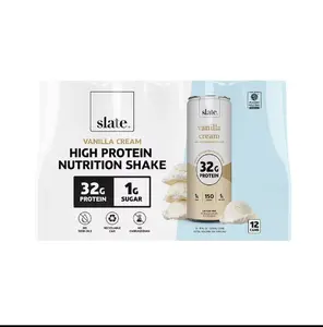 Slate Vanilla Cream Nutrition Shake 32g Protein 12 pk 11 oz High Protein Low Sugar Lactose Free Keto Friendly Ready to Drink