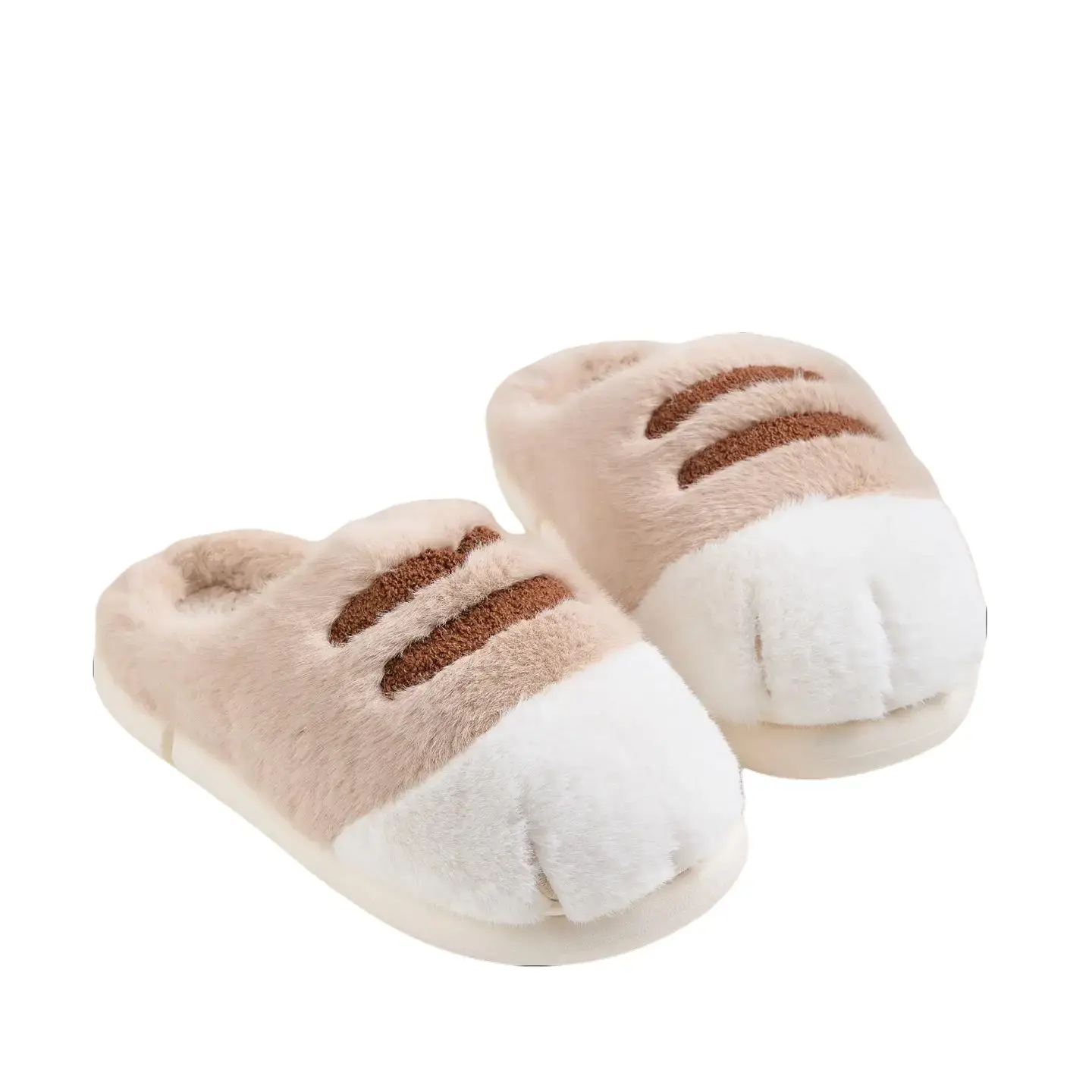 Women's Cute Cat Paw Footwear, Cozy Fuzzy Plush Indoor House Slippers, Thick Non-Slip Sole, Warm Winter Bedroom Shoes, Gift for Her Footwear Flipflop Slide