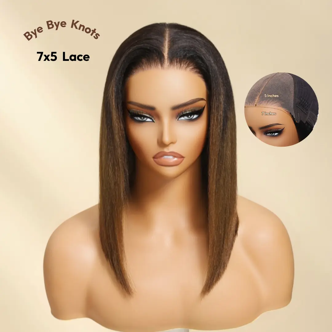 7x5 Ombre Chestnut Brown Yaki Straight 