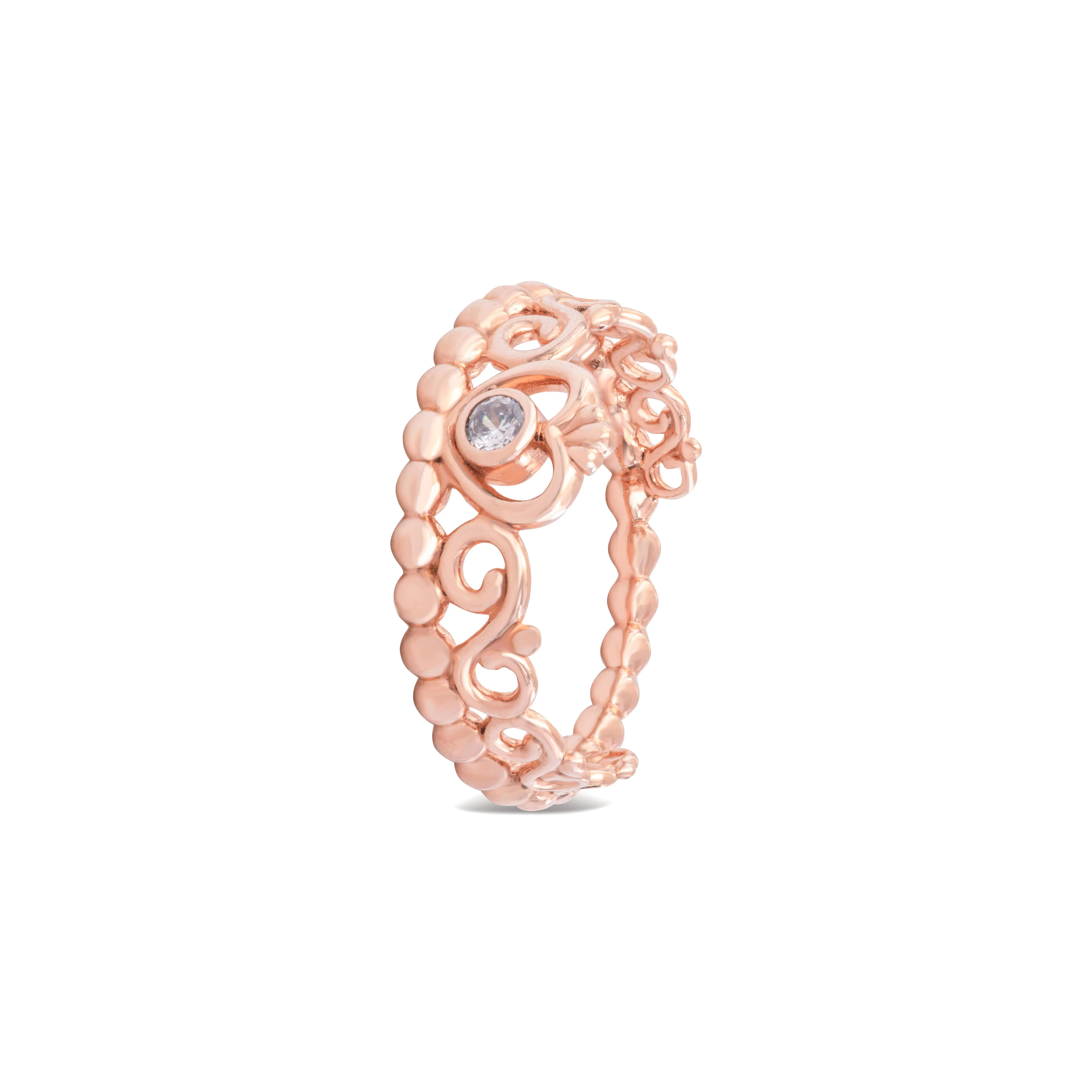Pandora My Princess Tiara Ring Rose & Clear CZ 180880CZ-52