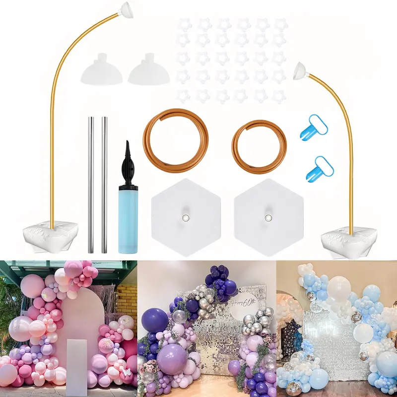Balloon Arch Kit with 7.22FT & 4.92FT Free-Bending Half Frame, Base Included, DIY Setup No Extra Parts for Wedding Decoration, Christmas Wishlist, Diwali & Thanksgiving Festive Home Supplies