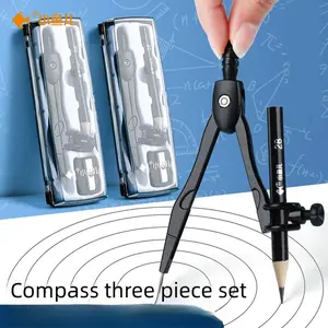 Professional Drawing Compass with Pencil, Circle Drawing, Adjustable Arm Length Geometry Math Tool, Durable Metal Needle, Anti-Slip Handle, Clear Storage Case, Drafting Needs, School & Office Use