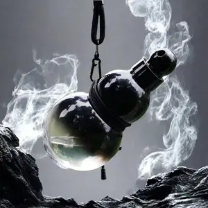 SleekHush Gourd Shaped Leakproof Water Bottle Large Capacity Portable Cup with Lid & Pull Ring for School Office Camping Unique Design for TikTok Photos - Drinkware, Iced Tea