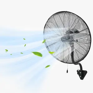 [FLASH SALE] Garvee Industrial High-Speed Wall Mount Fan - 26-Inch, 4900 CFM Heavy-Duty Oscillating Metal Fan with Dual Pull Cord and 3 Speeds (Model FB-26, Variant: 26-Inch Wall Fan with Long Rope Button)