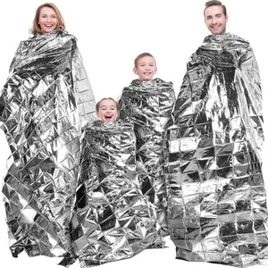 Emergency Outdoor Mylar Blanket, 4pcs High Reflective Foil Sheet, Heat Foil Protection Rescue Camping Blanket, Hiking Space, Emergency Survival Gear, Emergency Survival Supplies and Garden Greenhouse Covering Plant Growth Sheet