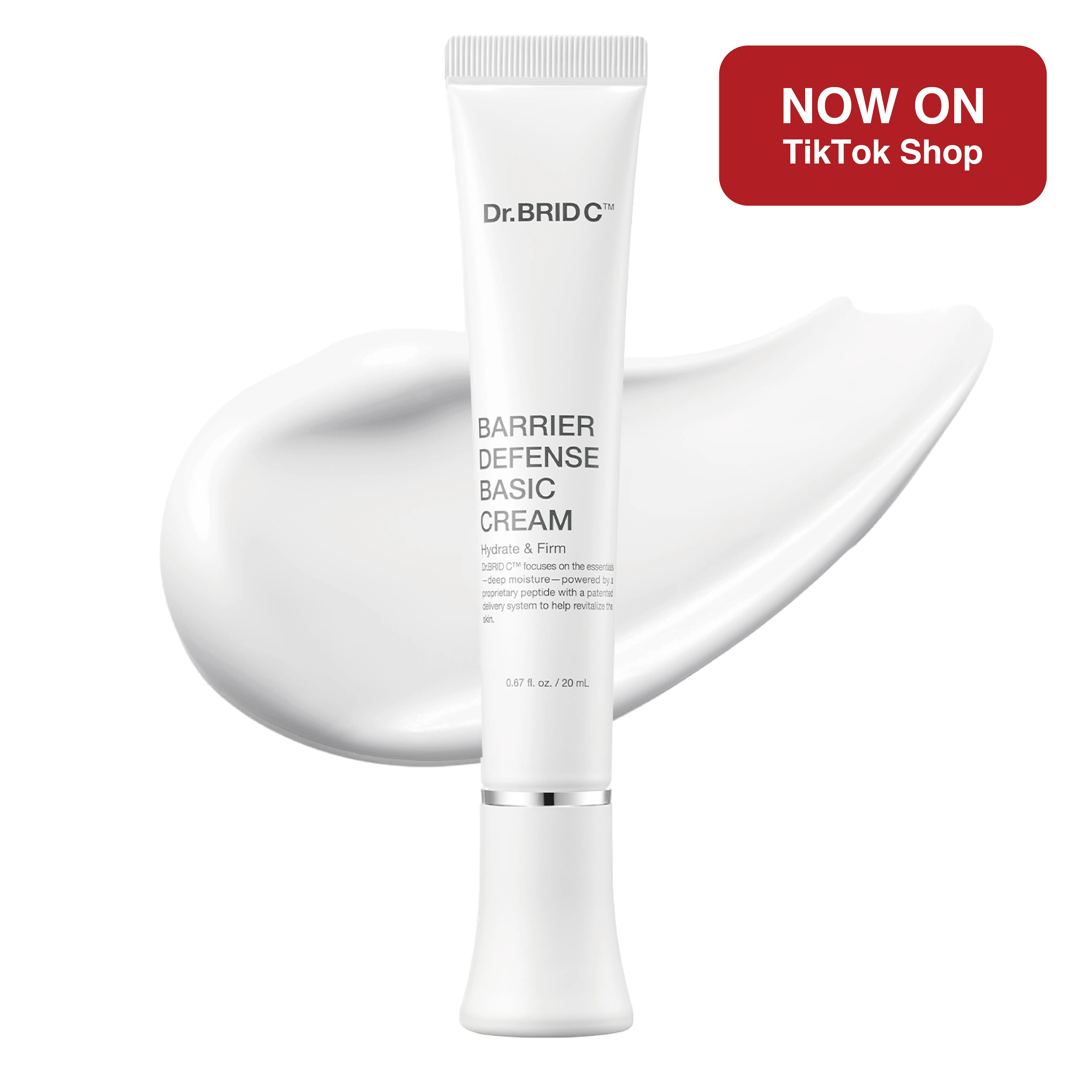 Dr.BRID C Barrier Defense Cream - Skin Barrier Support Face Moisturizer with Peptides & Ceramide NP, Microbiome Balance for Sensitive Skin, Fragrance-Free, 0.67 fl.oz.