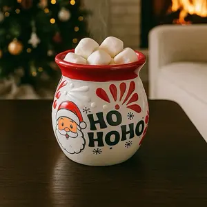 Talavera Red & White Christmas Mug – Santa “Ho Ho Ho” – Lead Free