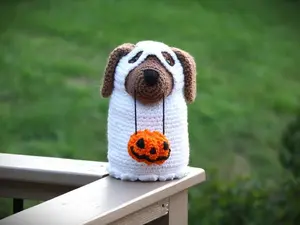 Ghost Puppy Dog-Halloween Ghost-Amigurumi Animals-Crochet Animals-Stuffed Animal-Halloween-Ghosts-Dogs-Crochet Plushie-Gift
