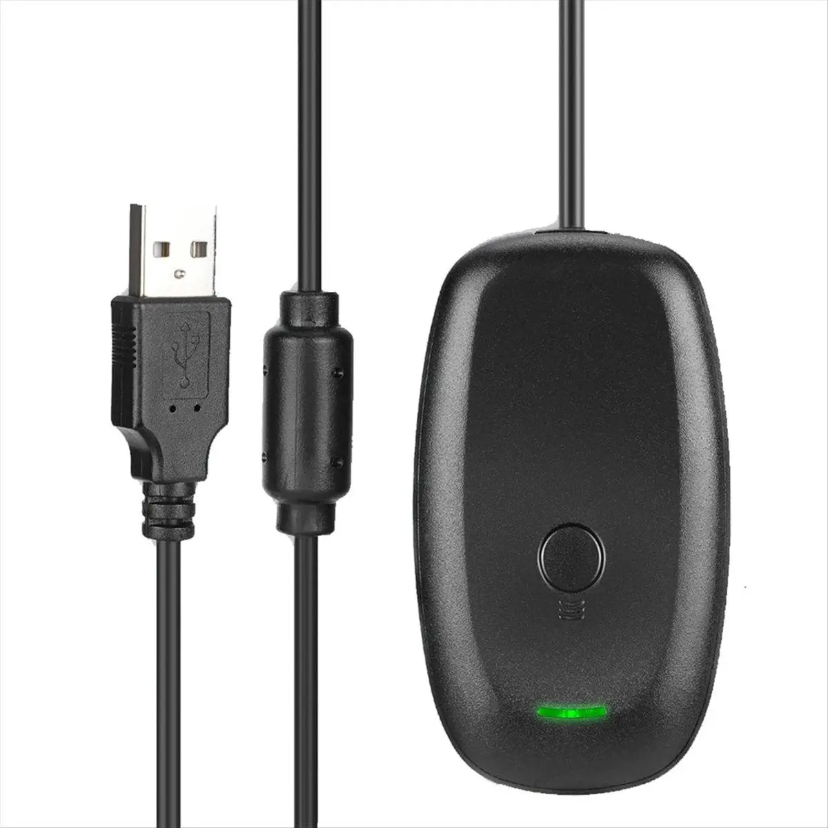 Black Plastic USB Receiver for Xbox 360 Wireless Gamepad, Plug-In PC Gaming Adapter with Controller Sync, Supports Win7/8/10 Systems for Microsoft Xbox 360 Console, Accessories