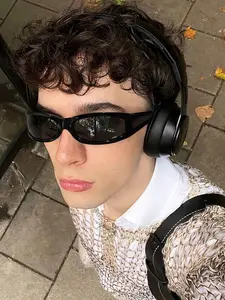 Men's Casual High-Quality Street Vintage Oval Trendy Fashion Sunglasses, Lightweight Durable, All-Season Outdoor Accessories